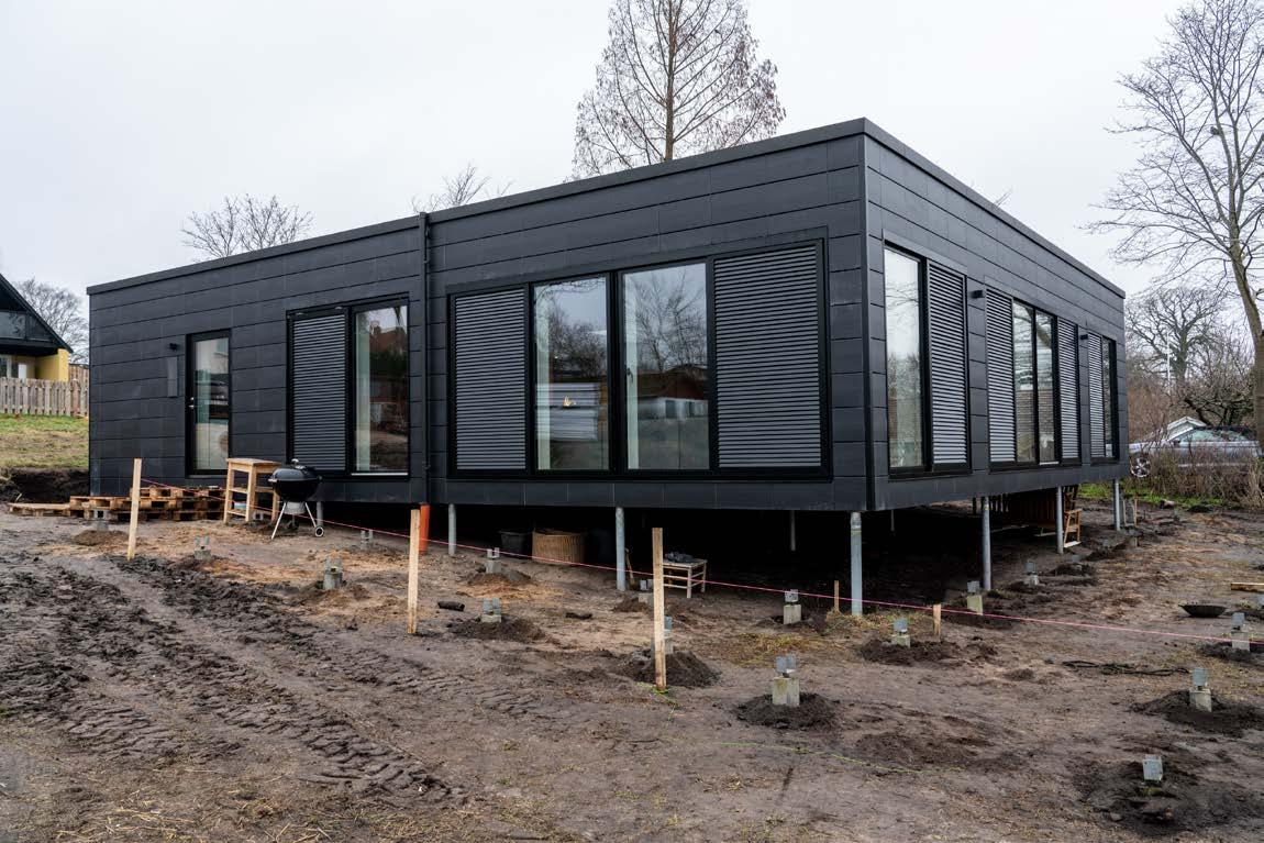 Hus ovenpå pæle, typehuse